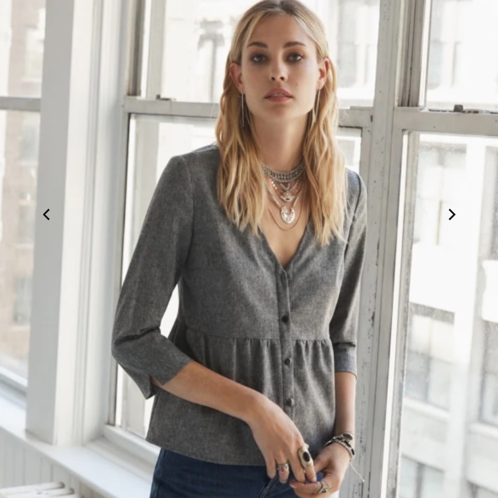 SEZANE leona blouse in grey